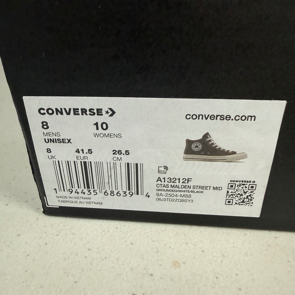 Converse Malden Street Mid‎ Grounded Brown White Sneakers Mens 8 Womens 10 - Picture 2 of 8